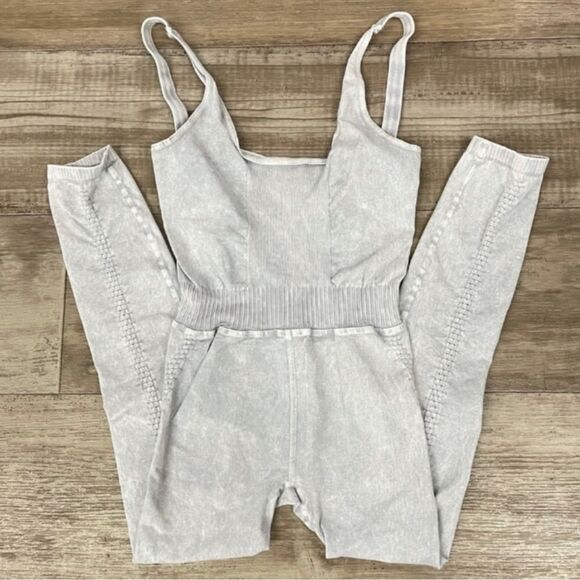 Free People Movement Good Karma Onesie in Iced Gray Size X/L NEW - Picture 7 of 12